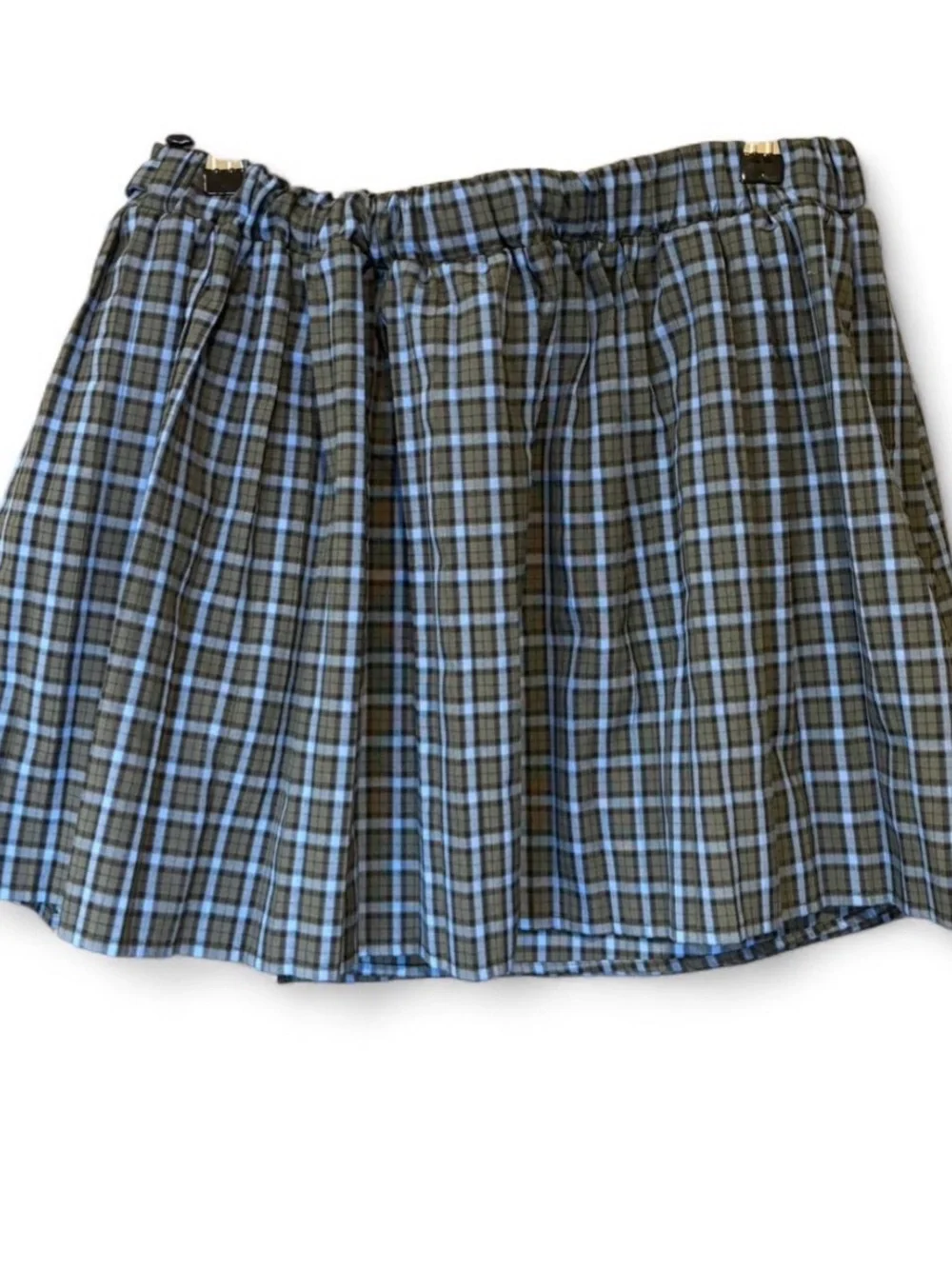 wild fable Blue and Black Plaid Pleated Mini Skirt